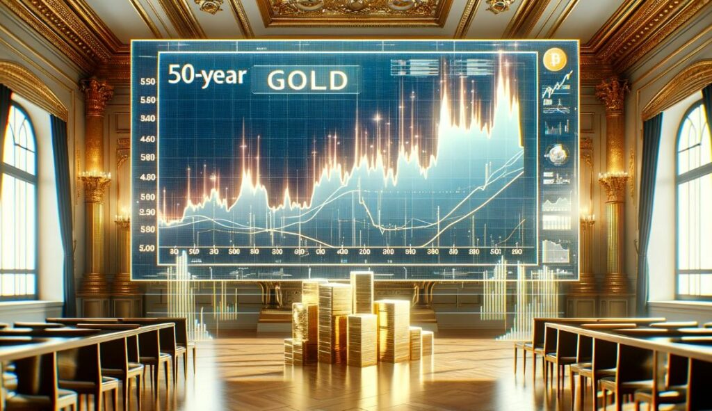 gold price chart 50 years