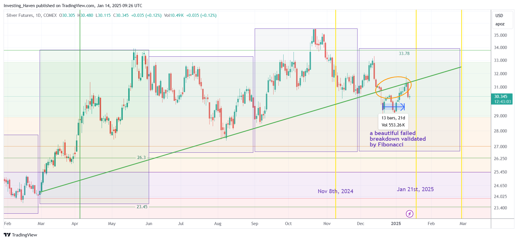 silver price breakdown January 2025