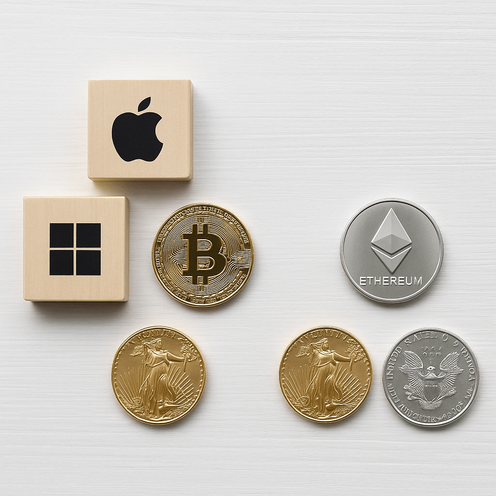 2 Stocks, 2 Cryptos & 2 Precious Metals You Should Own – And Why