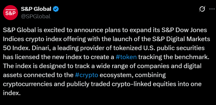XRP Joins The S&P Digital Markets 50