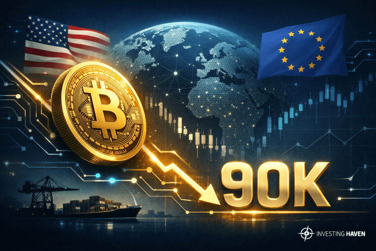 Bitcoin Tumbles Toward $90K As U.S.–EU Trade Tensions Shake Global Markets